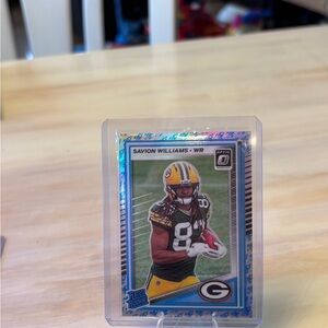 Savion Williams Optic Rocket border 221 Green Bay Football Card Rated Rookies